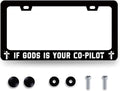 If Gods is Your Co-Pilot License Plate Frame Funny Jesus License Plate Stainless Steel Christian Car Accessory Religion License Plate Decoration Men Women Size 12.2" x6.2" with Screws