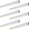 6PK 4FT LED Linear Light, 40W Down 15W Up Light, 3000/3500/4000/5000K CCT Selectable, Commercial Linear Lighting Fixture for Office, Dimmable Suspended Shop Lighting