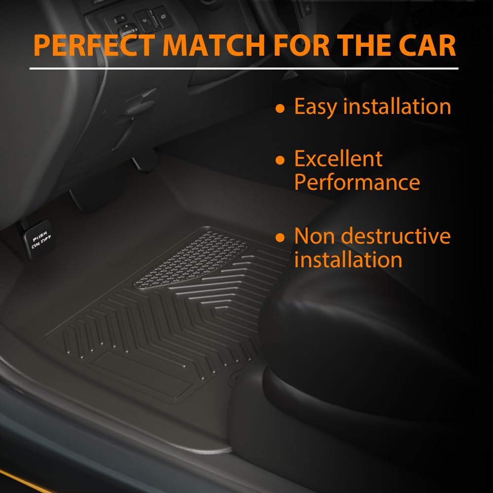 G-PLUS Heavy Duty TPE Floor Mats Cargo Liner Fit for Honda Pilot 2023 2024 2025 All Weather Full Cover Protection 1st & 2nd & 3rd Row Liner TPE Car Floor Cargo Liners Black,Alfombras para carro