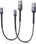 Short iPhone Charger Cable 1FT 2Pack Apple MFi Certified USB Lightning Cable, iPhone Charging Cord Nylon Braided Charger Cable Compatible with iPhone 14 13 12 11 Pro Max XS XR X 8 7 6 Plus 5 iPad