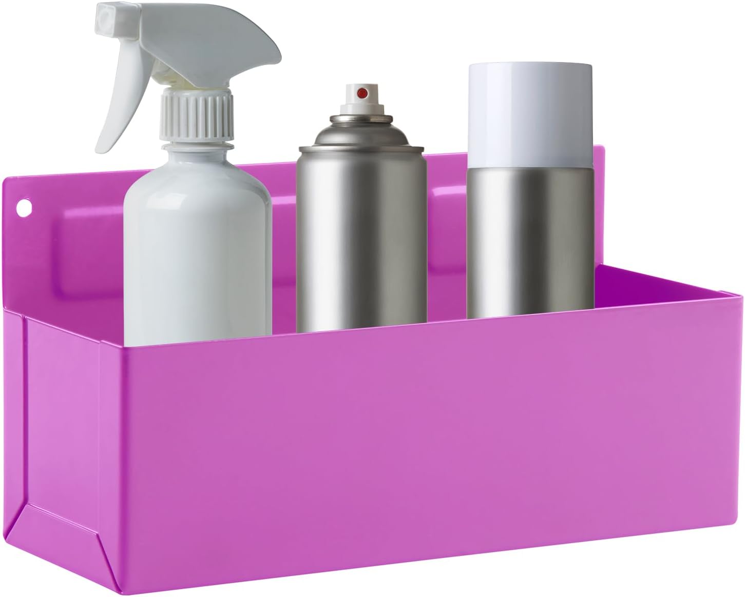 Magnetic Aerosol Spray Can Holder, Magnet Toolbox Bottle Holder, Tool Box Storage Rack for Garage and Home, Craft Workspace, Mechanic Paint Bottle Can Organizer, Pink, 3"x8.3"