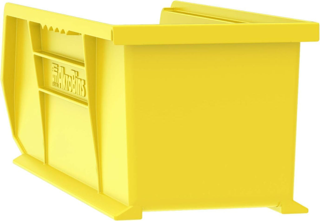 Akro-Mils 30234 AkroBins Plastic Storage Bins, Space-Saving Stackable Bins for Garage, Pantry, Craft Organization, 15-" x 5-" x 5-", Yellow, 12-Pack