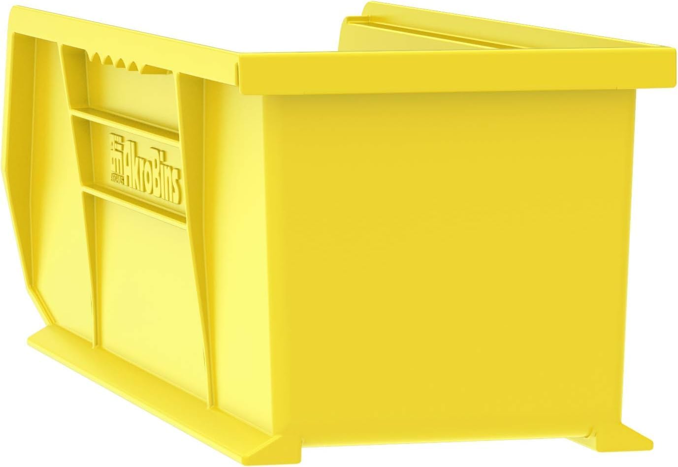 Akro-Mils 30234 AkroBins Plastic Storage Bins, Space-Saving Stackable Bins for Garage, Pantry, Craft Organization, 15-" x 5-" x 5-", Yellow, 12-Pack