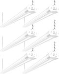hykolity 6 Pack 4FT Linkable LED Shop Light for Garage, 6500lm, 4FT 60W Utility Light Fixture, 5000K Daylight LED Workbench Light with Plug, Hanging or Surface Mount, White - ETL