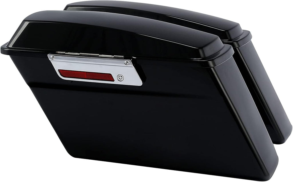 XFMT Hard Saddlebags Saddle Bag Turnk W/Chrome Conversion Brackets For Harley Heritage Softail Deluxe 1984-2017