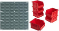 Akro-Mils 30618 Heavy Duty Wall Mount Garage Storage Steel Louvered Panel | Wall Storage Bin Hanging Organizer System for AkroBins, 18-Inch W x 19-Inch H, Grey, 4 Pack