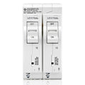 Leviton Surge Protective Device with Two 15A 1-Pole Plug-On Standard Branch Circuit Breakers, Thermal Magnetic, 120/240 VAC, LSPD1-T, White