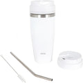 Ice Shave 2-in-1 Stainless Steel Vacuum Tumbler & Cordless Blender - 28oz, Leak Resistant, Cold 24Hrs/Ice 2 Days, 120 Watts with Waterproof Charging - For Smoothies, Home/Office/Car, White