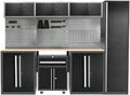 JZD Metal Workshop Cabinet System, Garage Organization Tools Storage, No Wall Mounting Needed, for Basement Automotive Repair Shop