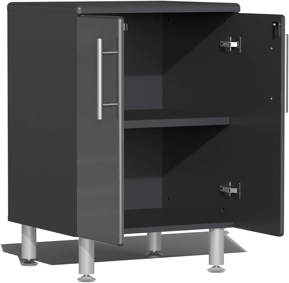 Ulti-Mate UG22072G 7-Piece Garage Cabinet Kit with Bamboo Worktop in Graphite Grey Metallic