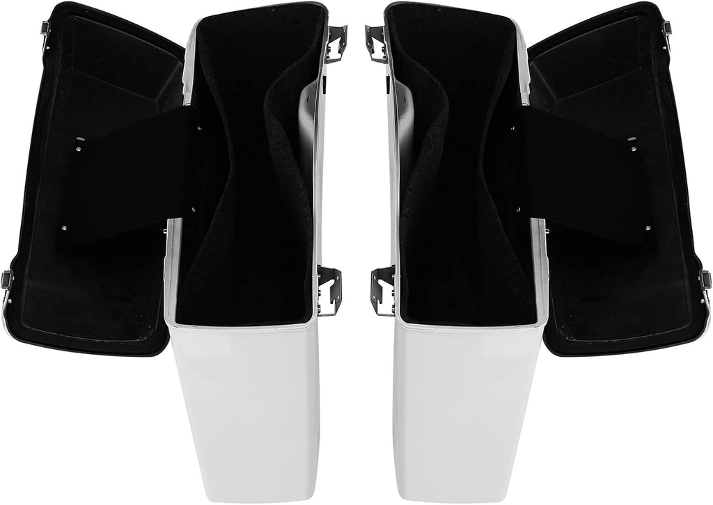 Green-L White Hard Saddlebags Fit for Harley Touring Road Glide King Street Glide Electra Glide 1994-2013