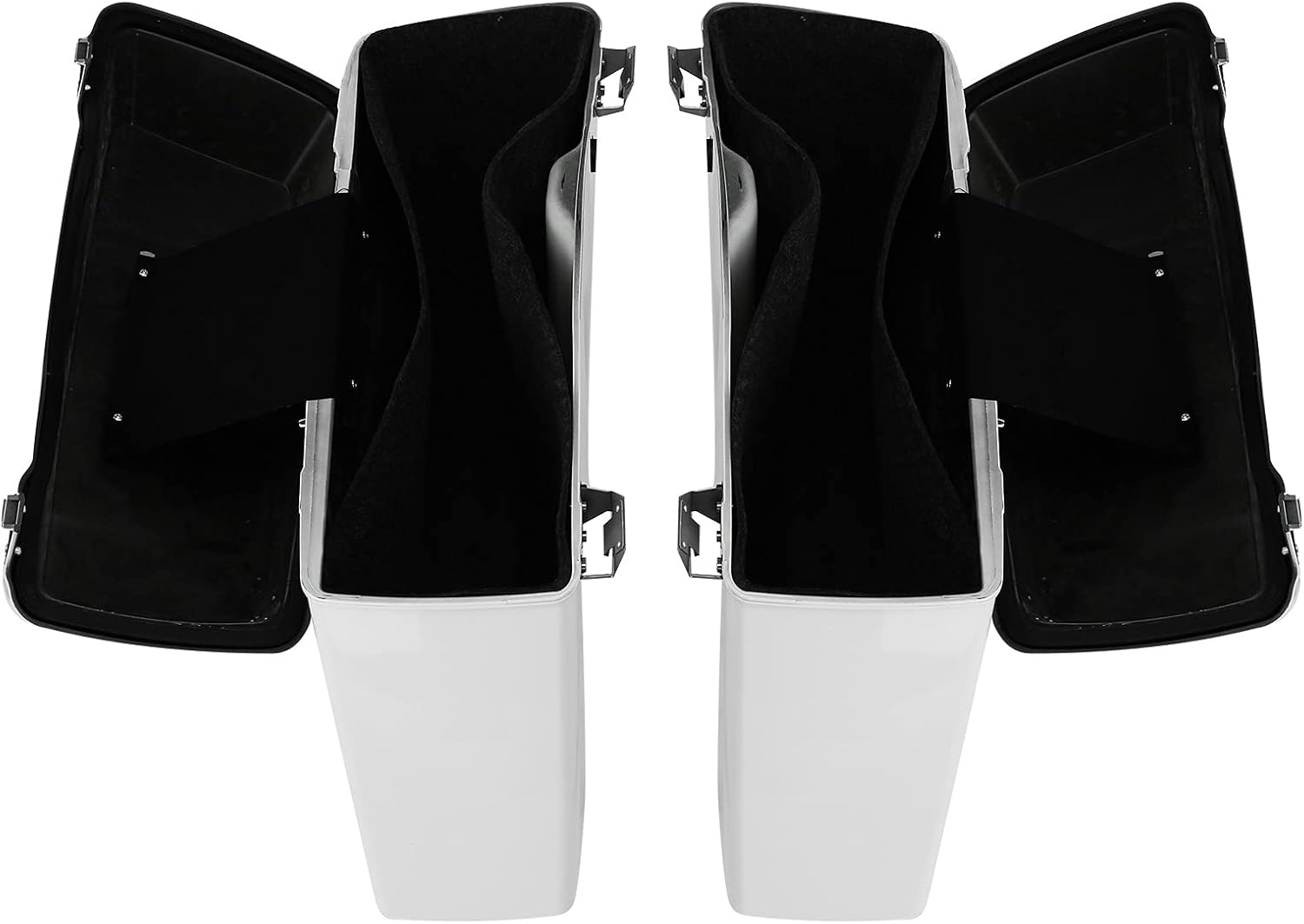 Green-L White Hard Saddlebags Fit for Harley Touring Road Glide King Street Glide Electra Glide 1994-2013