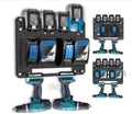 FETESNICE Metal Charger Mount for Makita Battery Holder and DC18RC DC18RD Charger,Stable for Makita Wall Mount Charger,1-4-Slot Battery Storage Rack for Makita,Order in Workspace and Garage