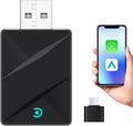 Wireless CarPlay Adapter,Convert Wired to Wireless CarPlay Adapter,Plug&Play 2-in-1 CarPlay & Android Auto Adapter,Fast&Stable Mini USB&USB-C/Type-C Car Adapter,Suitable for iOS10+/Android11+（Black）