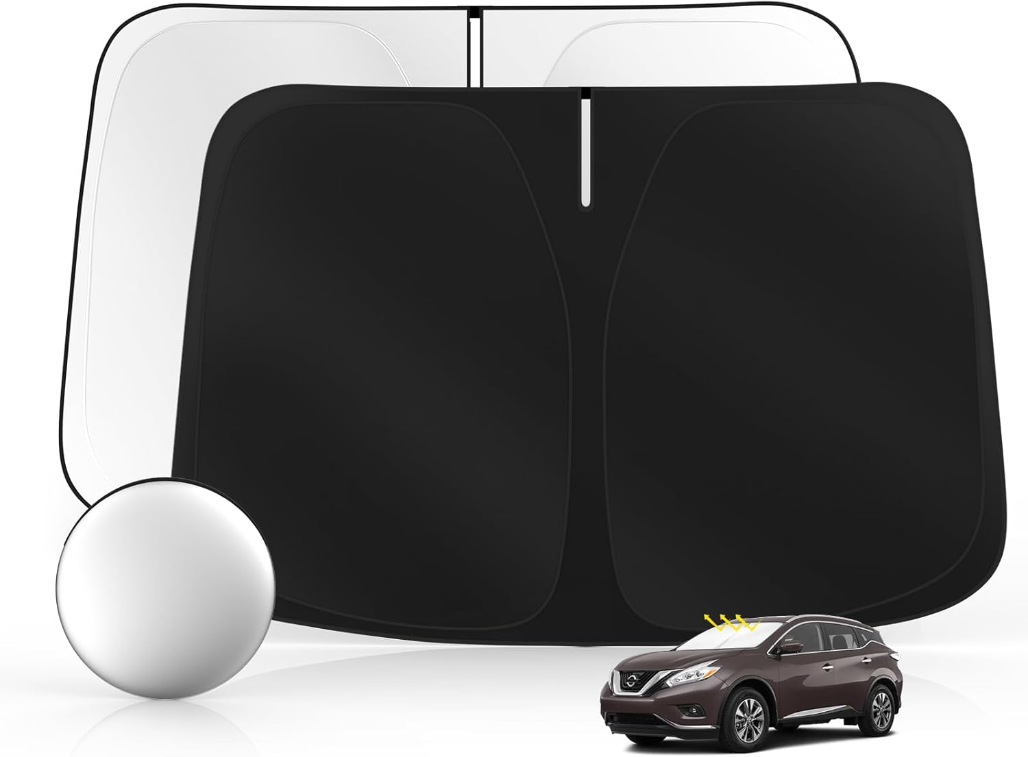 Windshield Sun Shade for Ni-ss-an Murano 2015-2024 Foldable Sunshade Custom Fit Front Window Car Interior Accessories Protector Blocks UV Rays