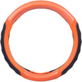 Motor Trend SW-812 Orange Ultra Sport Pebbled Leather Steering Wheel Cover with Carbon Fiber Detail-Universal Fit for Standard Sizes 14.5 to 15.5 inches Black