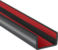 Rubber Edge Trim, 1/2" Self Adhesive Flexible U Channel Edge Protecter for Plywood, Tables, Desks, Cabinets, Counter Top, Wide U Shaped Edge Trim, Edge Banding, Black Color, 20Ft