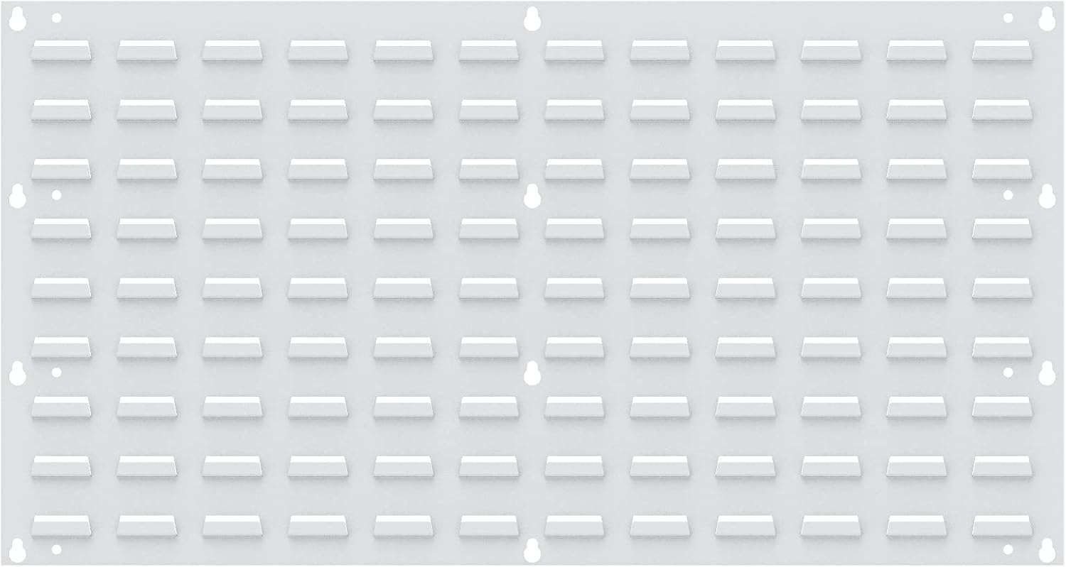Akro-Mils 30636 Heavy Duty Wall Mount Garage Storage Steel Louvered Panel | Wall Storage Bin Hanging Organizer System for AkroBins, 36-Inch W x 19-Inch H, White, 4 Pack