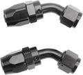 LokoCar 4AN Hose End Fitting 45 Degree Swivel For CPE Braided Hose Black 2Pcs