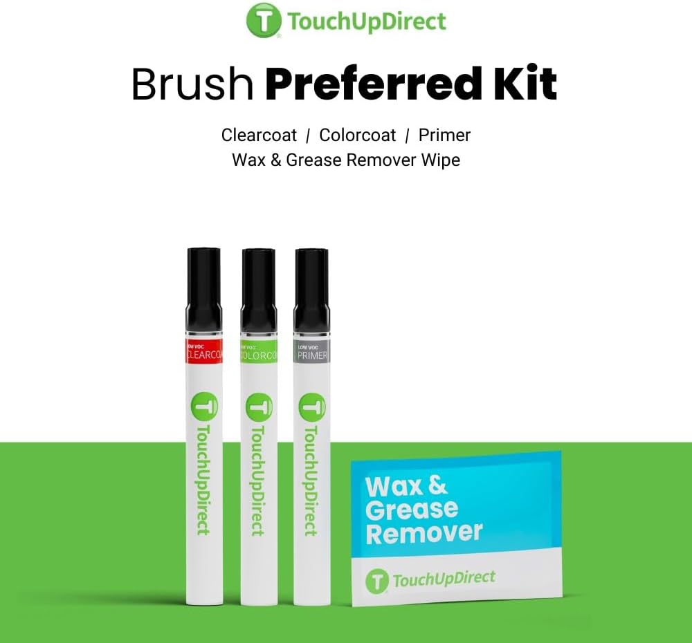 TouchUpDirect 8V5 Shoreline Blue Pearl Compatible with Toyota Exact Match Touch Up Paint Brush - Preferred Kit