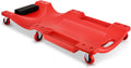 Auto Dynasty 36 Inches Mechanic Creeper, Automotive Garage Repair Low Profile Under Car Rolling Creeper with Padded Headrest, Plastic, Red