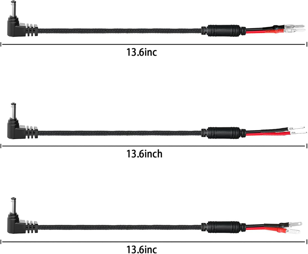 3 Types of DC3.5 Radar Detector Hardwire Power Cord Mirror Wire Plug Tap,with Inline Fuse Holder,Compatible with Cobra Escort Beltronics Uniden Whistler Valentine One Radar Detector (DC3.5-13.6'')