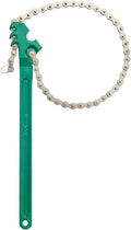 16 Inch Sturdy Adjustable Heavy Duty Ratcheting Chain Oil Filter Wrench Reversible Chain Style Pipe Fitter Wrench With Multi-Purpose Compatible With Max 8 Inch Diameter