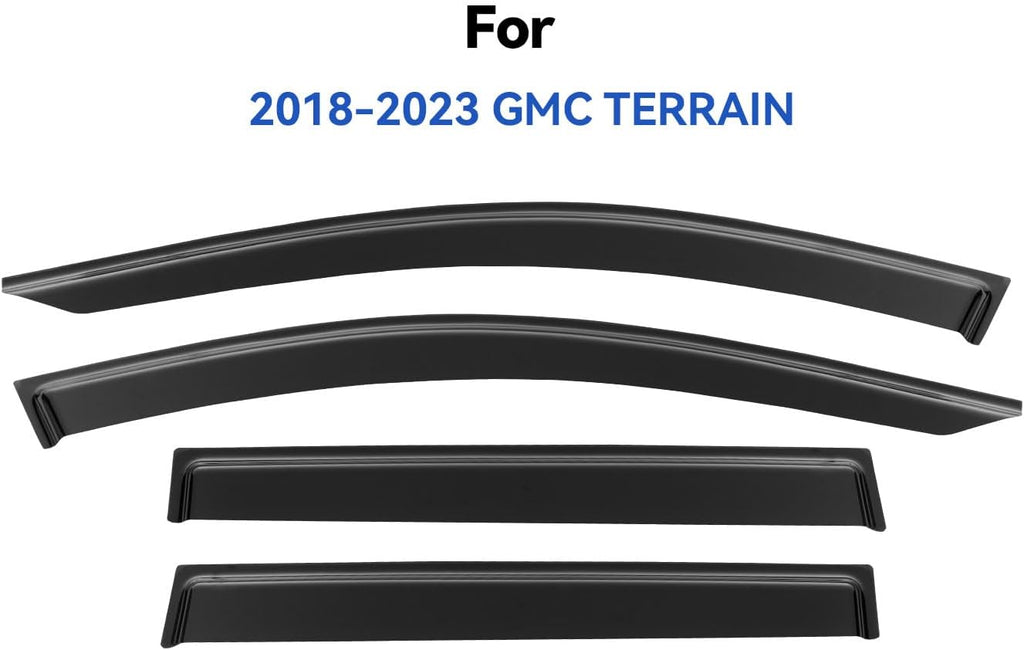 Window Visors Rain Guards Shield for 2018-2024 GMC Terrain, Out-Channel Window Vent Wind Deflectors Visors Shades for 18-24 Terrain SLE SLT AT4 Denali
