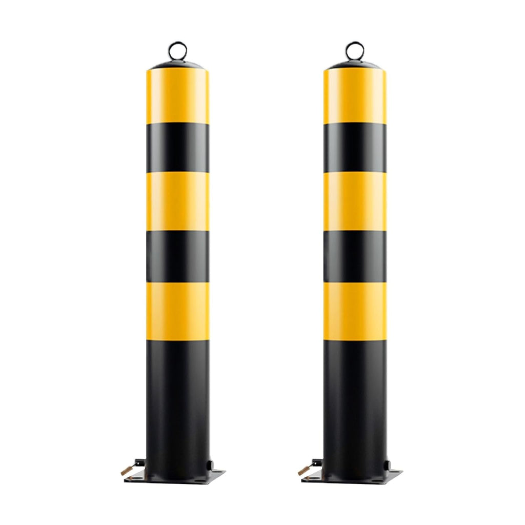 Steel Safety Bollard Post, with Lock Bollard Post Removable Security Posts, Parking Bollards, Parking Barriers Concrete, Powder Coat, for Parking Lot, Driveway and Sidewalk(Black (2pcs),50cm/19.7in)