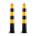 Steel Safety Bollard Post, with Lock Bollard Post Removable Security Posts, Parking Bollards, Parking Barriers Concrete, Powder Coat, for Parking Lot, Driveway and Sidewalk(Black (2pcs),50cm/19.7in)