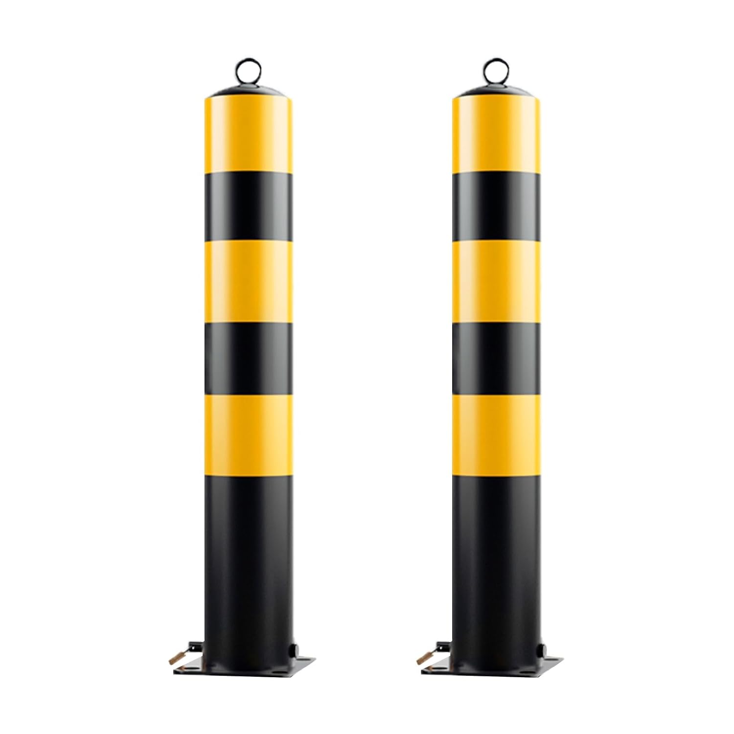 Steel Safety Bollard Post, with Lock Bollard Post Removable Security Posts, Parking Bollards, Parking Barriers Concrete, Powder Coat, for Parking Lot, Driveway and Sidewalk(Black (2pcs),50cm/19.7in)
