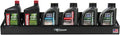 Pit Posse 304BK Six Quart Oil Can Rack Holder 32" Caddy Wall Hanger Aluminum Shelf - Made in USA - Holds 6 Quarts of Motor Engine Oil - Enclosed Race Trailer Shop Garage Storage Organizer (Black)