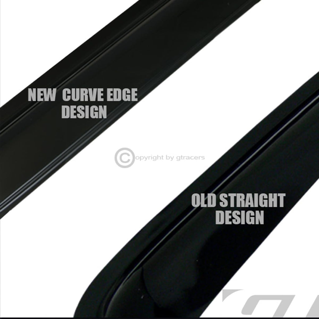 Dark Smoke Tint Window Visors Front Rear Deflector Sun/Rain/Wind Guards Shade for 1995-2004 Compatible with Toyota Tacoma - 2pcs