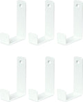 6 Pack Heavy Duty Steel Essential Style Wall Hooks for Indoors & Outdoors (White J Hook)