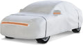 Waterproof Hatchback Car Cover: 6-Layer Protection from Rain, Snow, UV & Dust - Universal Fit up to 169 inches with Zipper Door & Windproof Straps for Outdoor, Garage, Travel Use,Silver