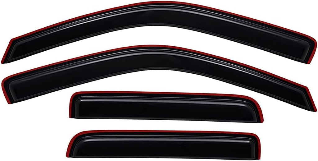 Lightronic Extra Durable Clip-on in-Channel Auto Vent Window Visor, Fits 2004-2012 Chevrolet Colorado & GMC Canyon, Crew Cab, UV Protection Rain Guard, Original Wind Deflector, Dark Smoke, 4-Pcs