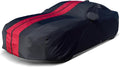 iCarCover Custom Car Cover for Pontiac 6000 2-Door, 4-Door (1982-1991) Waterproof All-Weather Rain Snow UV Sun Protector Full Exterior Indoor Outdoor Car Cover (Stripe - Black/Red)