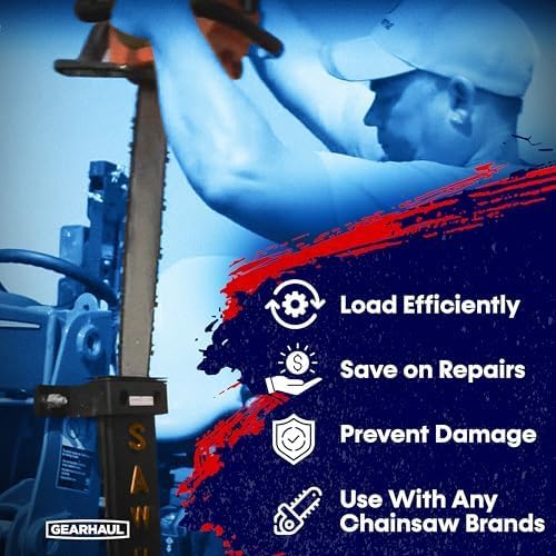 SawHaul Universal Tractor Chainsaw Holder - Made in Kansas USA - Fixed Mount Chainsaw Carrier (20" Blue) Compatible w/All Brands