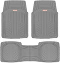 Motor Trend FlexToughXL Floor Mats for Cars Full Set, All-Weather Rubber Automotive Floor Mats, Waterproof Heavy Duty Car Mats, Flexible Floor Liners for Car Truck Van SUV, Car Floor Mats (Gray)