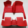 Custom Artificial Leather Waterproof All-Weather Car Floor Mats Fit for 99% Sedan SUV Sports Car Vehicle Car Mat (Red Red Stripe)