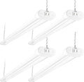 hykolity 4 Pack Linkable LED Shop Light, 4FT 44W [300W Equivalent], 4600lm, 5000K Daylight, Plug-in Utility Light Fixture, Hanging or Surface Mount, White - Energy Efficient Lighting Solution