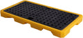 Drum Containment Spill Pallet, Industrial Nestable Oil Drums Leak-Proof Tray, Garage Storage Detachable Anti Slip Polyethylene Platform with Drain (Color : Yellow-5 Pack, Size : 51.2"x26.8"x