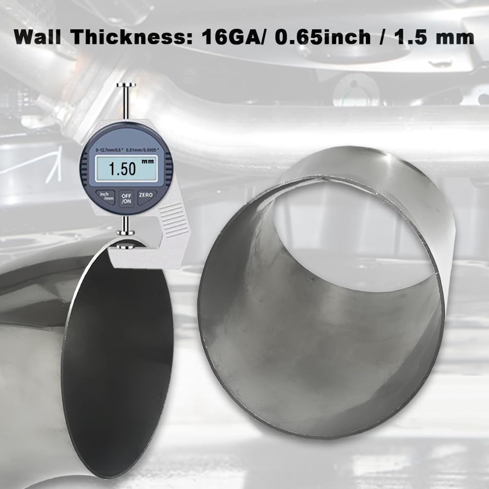 OD 3 Inch 45 Degree exhaust elbow Pipe (Mandrel Bend Elbow) SS304 Stainless Steel Bend Suitable for Car Modified Exhaust Elbow Pipe, Stair Handrail, etc (4 pcs)(76 * 100 * 1.5)