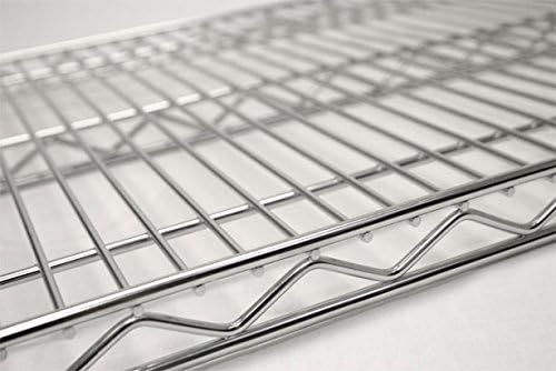 Omega 14" Deep x 24" Wide x 80" High 3 Tier Chrome Starter Shelving Unit