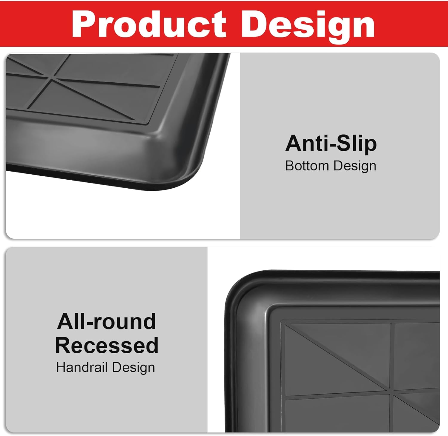 6Pcs Extra Large Car Oil Drip Pan- 35.4 x 24 x1.6 Inches Oil Drain Pan for Oil Change- Oil Drip Tray for Under Car Plastic Oil Tray, Oil Catch Pan Replacement Tray to Keep Garage Floor Clean