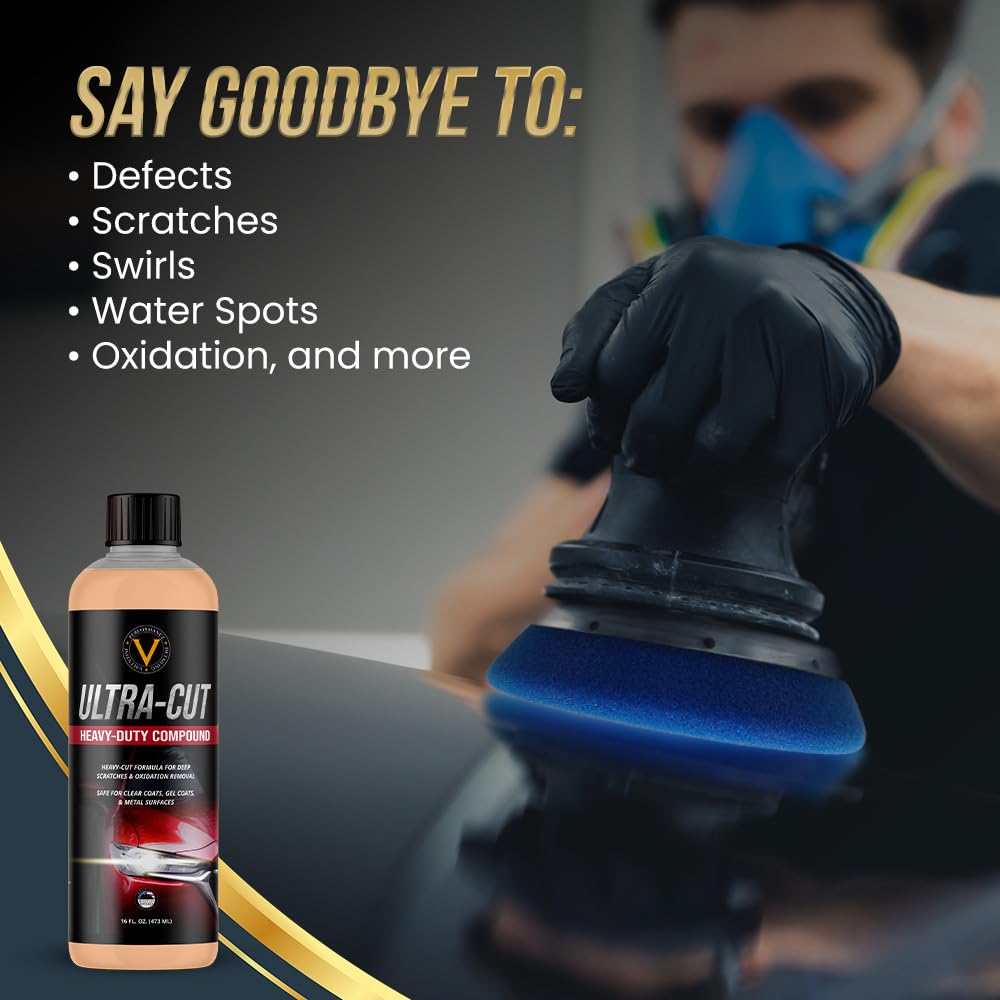VPD Ultra-Cut Heavy Polishing Compound for Extreme Correction 16 oz – Car Polishing & Rubbing Compound, Removes Deep Scratches & Oxidation, Safe for Clear Coats, Gel Coats & Metal Surfaces