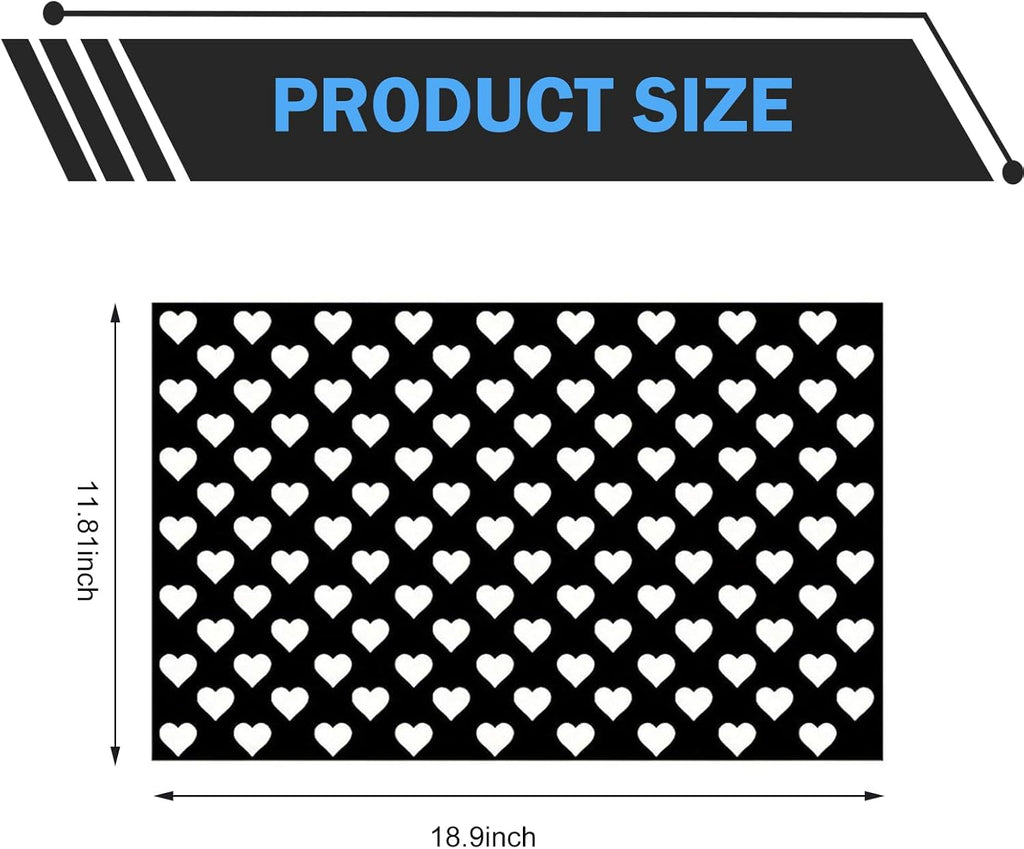 Car Rear Tail Light Lamp Stickers, Hollow Heart Pattern Sticker, Waterproof Taillight Tint Film Sheet for Car Rear Tail Lights, Funny DIY Headlamp Taillight Cover Trim (Black)