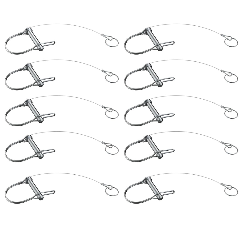 10Pcs Trailer Coupler Pin 5/16x 1-3/4（WxL） Prevents Loss Trailer Hitch Locking Pin with Plastic Coating Tether Steel Quick Release Ring for Shaft Trailer Tongue