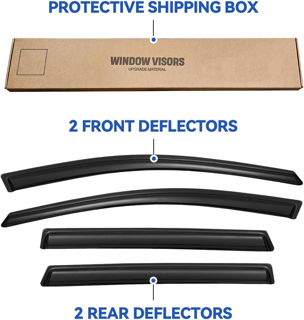 Window Visors Rain Guards for Honda CRV 2017 2018 2019 2020 2021 2022, Out-Channel Window Vent Wind Deflectors Visors Shades for 17-22 CR-V