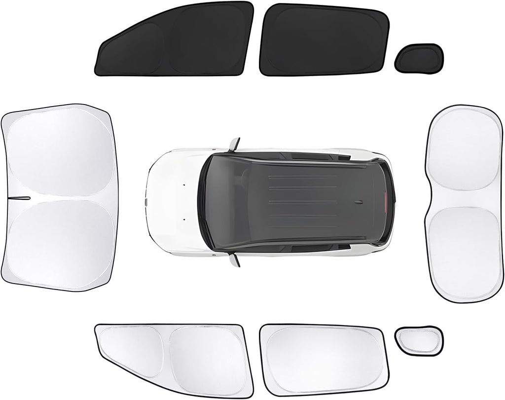 8pcs Car Window Shades for Jeep Compass 2017-2024 Accessories,Windshield Side Rear Full Sunshade,Sun Visor UV Blocking, Privacy Protection and Blackout for Camping Outdoor
